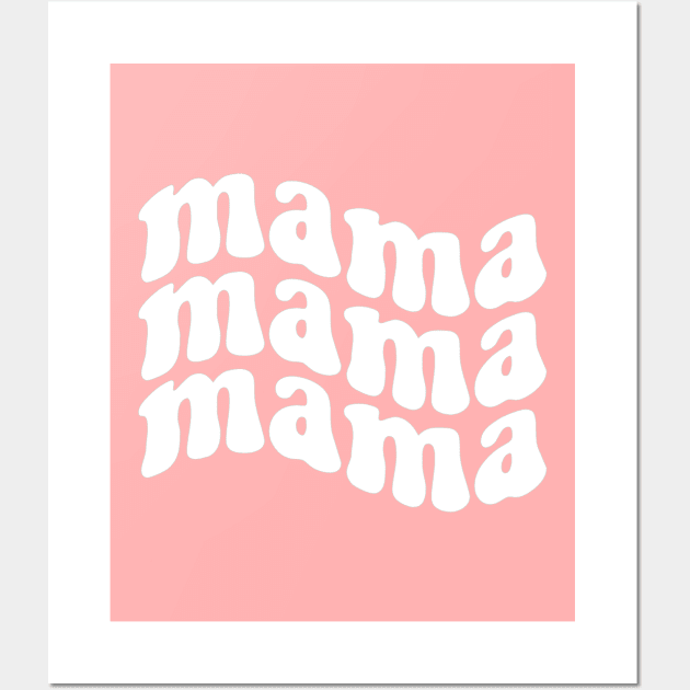 Groovy Mama (white) Wall Art by AlienClownThings